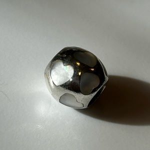 Pandora Sterling Silver Pandora Love You Charm with Mother of Pearl Hearts